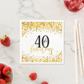 金ゴールド40と素晴らしい40th誕生日パーティーナプキンス スタンダードカクテルナプキン (インサイチュ)