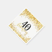 金ゴールド40と素晴らしい40th誕生日パーティーナプキンス スタンダードカクテルナプキン (角)