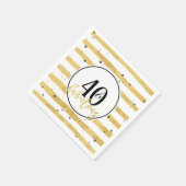 金ゴールド40と素晴らしい40th誕生日パーティーナプキンス スタンダードカクテルナプキン