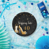 金ゴールド40人の女性の誕生日パーティーに足を運ぶ ペーパープレート (パーティー)