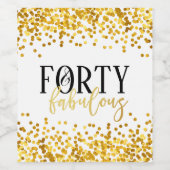 金ゴールド40歳と素晴らしい誕生日パーティワインラベル ワインラベル (シングルラベル)