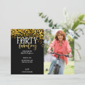 金ゴールド40歳と素晴らしい40歳の誕生日パーティの招待状 招待状 (スタンド正面)