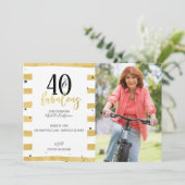 金ゴールド40歳と素晴らしい40歳の誕生日パーティの招待状 招待状 (スタンド正面)