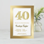 金ゴールド40歳の誕生日パーティー 招待状 (スタンド正面)