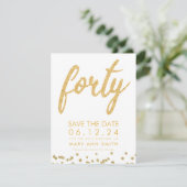 金ゴールド40歳の誕生日救日紙吹雪 招待状 (スタンド正面)