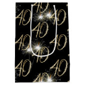 金ゴールド40歳の誕生日 ミディアムペーパーバッグ (裏面)