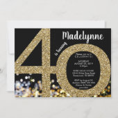 金ゴールド40歳招待状- 40歳招待状 招待状 (正面)
