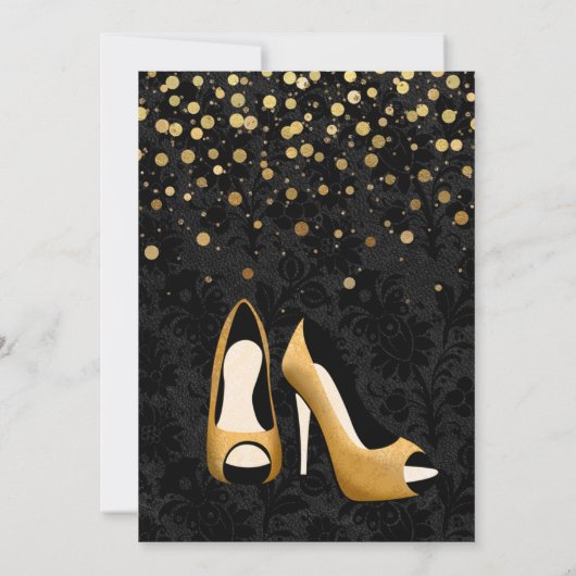 金ゴールド40誕生日パーティーへの参加 招待状 (裏面)