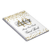 金ゴールド40thバースデーゲストブック紙吹雪 ノートブック (右側)