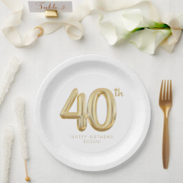 金ゴールド440歳の誕生日バルーンパーティー ペーパープレート
