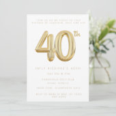 金ゴールド440歳の誕生日パーティーバルーン招待状 招待状 (スタンド正面)