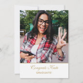 金ゴールド5フォトコラージュ卒業パーティー招待状 招待状 (裏面)