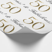 金ゴールド50およびすばらしい|の第50誕生日プレゼント ラッピングペーパー (角)