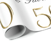 金ゴールド50およびすばらしい|の第50誕生日プレゼント ラッピングペーパー (ロールコーナー)