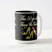 金ゴールド50および素晴らしいDIVAデザイン ツートーンマグカップ (正面右)