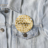 金ゴールド50と素晴らしいキリンプリント抽象芸術 缶バッジ (インサイチュ)