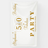 金ゴールド50と素晴らしいタイポグラフィ50誕生日 横断幕 (縦)