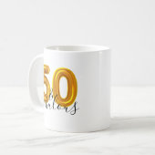 金ゴールド50と素晴らしい誕生日パーティー コーヒーマグカップ (正面左)