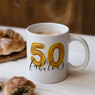 金ゴールド50と素晴らしい誕生日パーティー コーヒーマグカップ