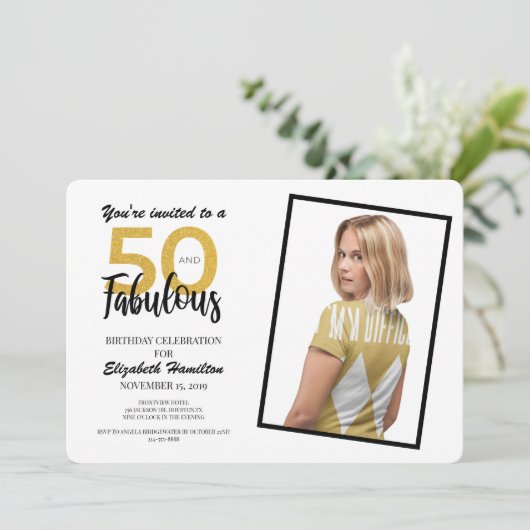 金ゴールド50と素晴らしい誕生日パーティー 招待状 (スタンド正面)