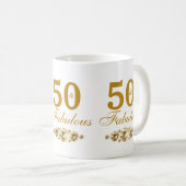 金ゴールド50と素晴らしい50誕生日 コーヒーマグカップ (正面右)