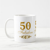 金ゴールド50と素晴らしい50誕生日 コーヒーマグカップ (左)