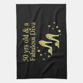 金ゴールド50と素晴らしいDIVAデザイン キッチンタオル (縦)