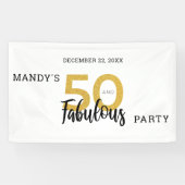 金ゴールド50と素晴パーソナライズされたらしい50誕生日 横断幕 (横)