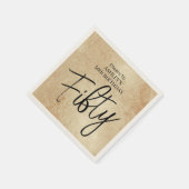 金ゴールド50エレガント誕生日ナプキンス スタンダードカクテルナプキン (角)