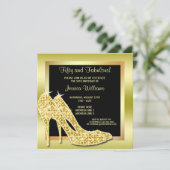 金ゴールド50エレガント&素晴らしい誕生日パーティー 招待状 (スタンド正面)