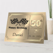 金ゴールド50パーソナライズされた番目のブラザー誕生日カード カード (正面)