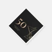 金ゴールド50モダン誕生日カクテルナプキンス スタンダードカクテルナプキン (角)