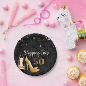 金ゴールド50人の女性の誕生日パーティーに足を運ぶ ペーパープレート (パーティー)