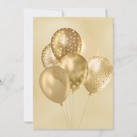 金ゴールド50位と素晴らしい50位の誕生日招待状 招待状 (裏面)