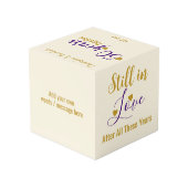 金ゴールド50周年の紫色の写真 フォトキューブ (裏面アングル)