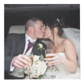 金ゴールド50周年の紫色の写真 フォトキューブ (正面)