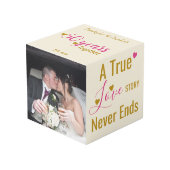 金ゴールド50周年ピンクの写真 フォトキューブ (正面アングル)