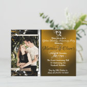 金ゴールド50周年写真招待状 招待状 (スタンド正面)