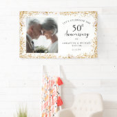 金ゴールド50周年結婚バナー 横断幕 (インサイチュ)