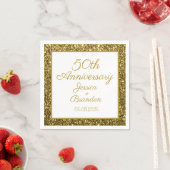 金ゴールド50周年結婚記念 スタンダードカクテルナプキン (インサイチュ)