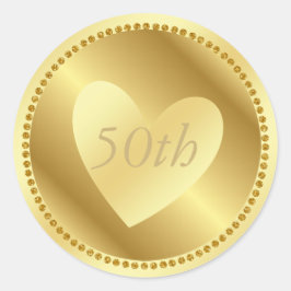 金ゴールド50周年記念ステッカー ラウンドシール