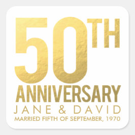 金ゴールド50周年記念ステッパーソナライズされたカー スクエアシール
