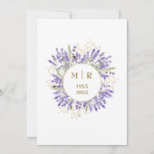 金ゴールド50周年記念結婚紫ラベンダー 招待状 (裏面)