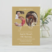 金ゴールド50周年記念結婚2写真 招待状 (スタンド正面)