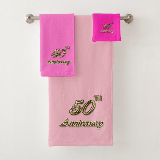 金ゴールド50周年記念（ピンク） バスタオルセット (インサイチュ)