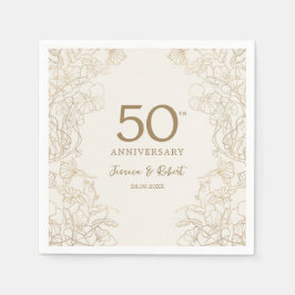 金ゴールド50周年 スタンダードカクテルナプキン