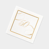 金ゴールド50書道マイルストーン誕生日記念日 箔ナプキン (左)