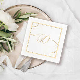 金ゴールド50書道マイルストーン誕生日記念日 箔ナプキン