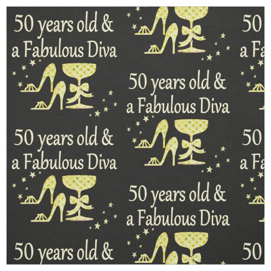 金ゴールド50歳と素晴らしいDIVA誕生日 ファブリック (見本)