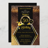 金ゴールド50歳の招待状 招待状 (正面/裏面)